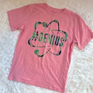 Childrens Place heathered pink Genius camouflage lettered tee size L 10 12